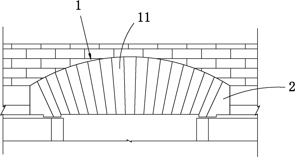 A bridge structure of glass melting furnace neck