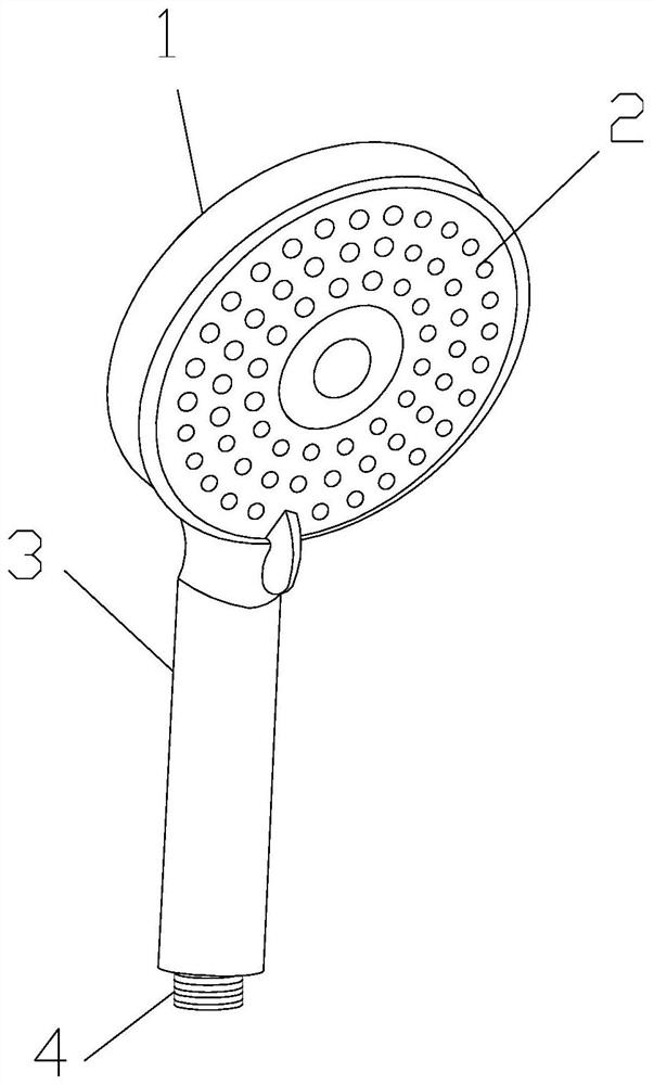 A water conservancy anti-clogging shower device for rural toilets