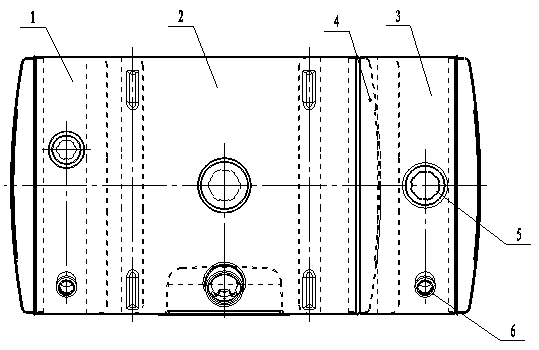 Dual-chamber integrated pedal ladder and urea tank fuel box assembly