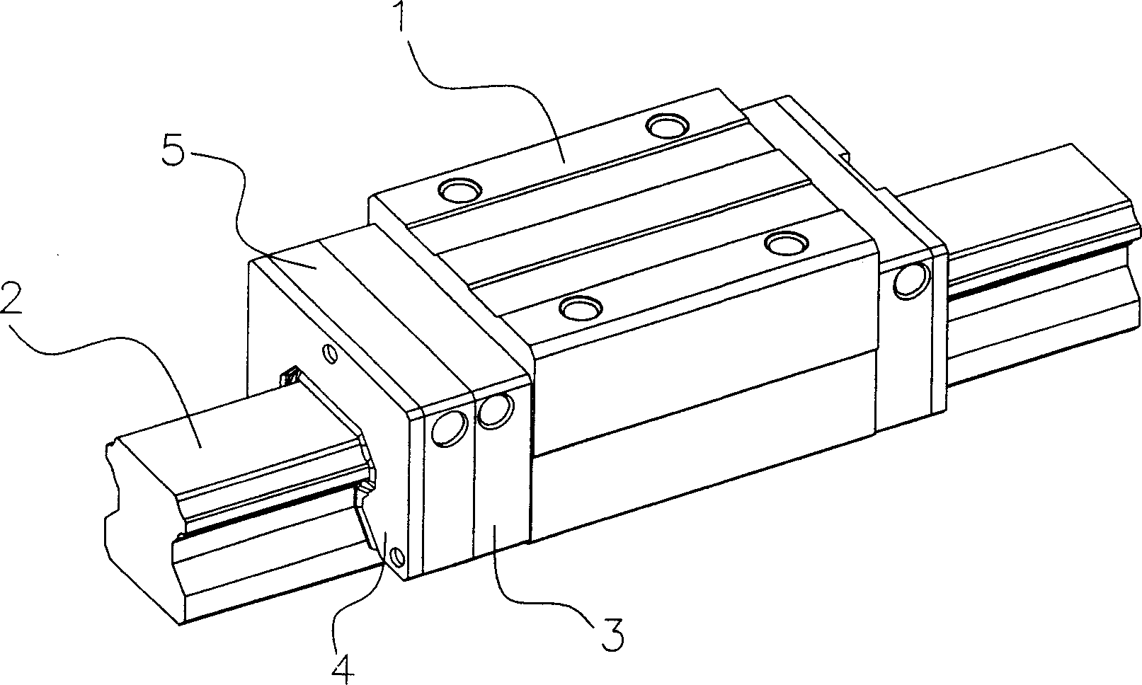 Linear sliding rail containing lubricating retaining device