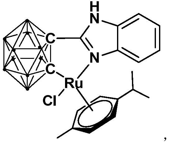 Ruthenium complex containing carboryl benzimidazole structure and its preparation method and application