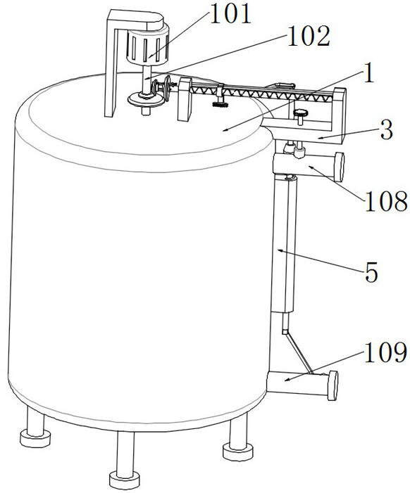 An internal stirring device of a dispensing pump for aviation fuel preparation