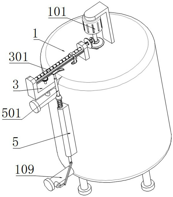 An internal stirring device of a dispensing pump for aviation fuel preparation