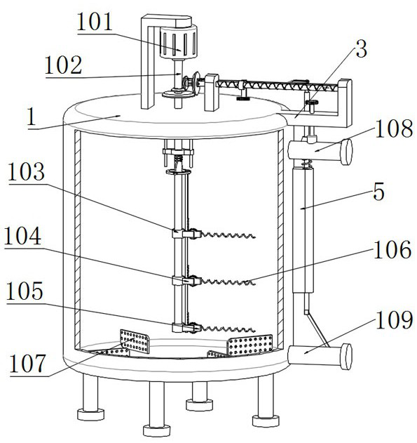 An internal stirring device of a dispensing pump for aviation fuel preparation