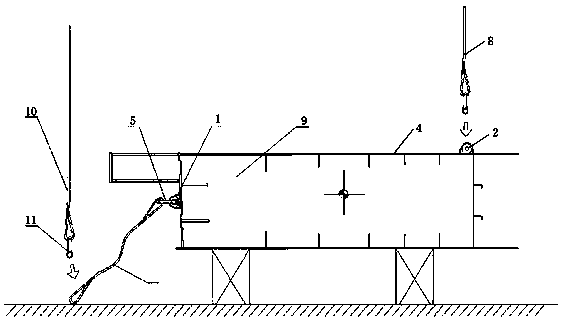 Segmental lifting method for ship body provided with hatch coaming