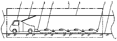 Automobile transporting device and working process thereof