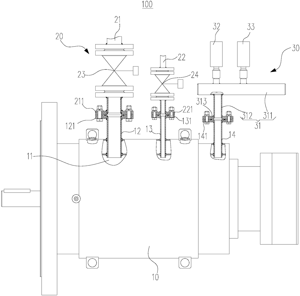 Motor vacuum startup system and motor vacuum startup method