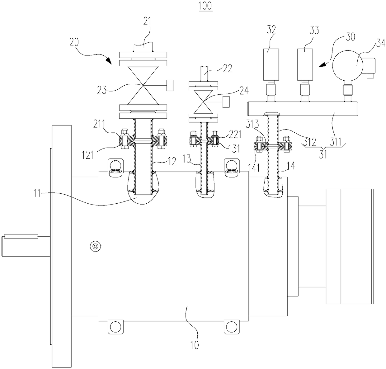 Motor vacuum startup system and motor vacuum startup method