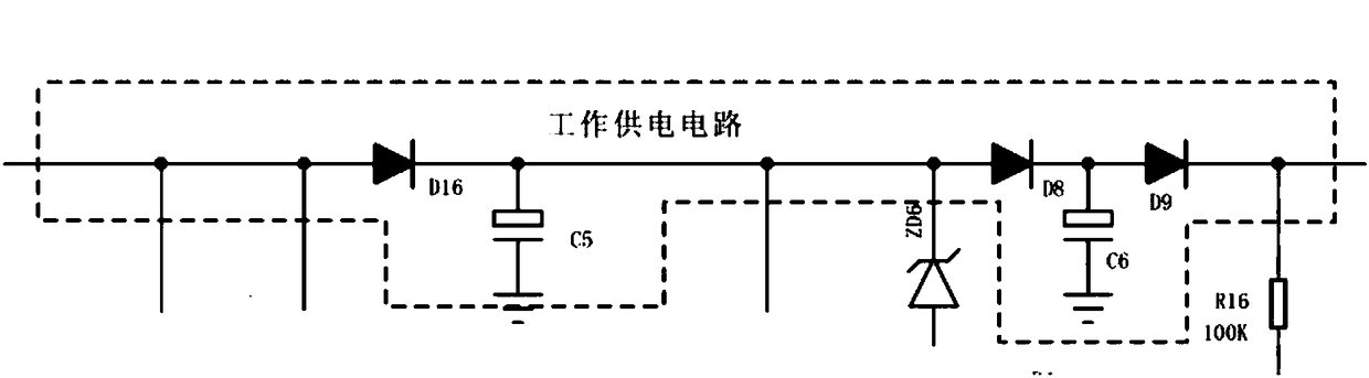 Segmented power supply type multi-path touch Bluetooth control single live-line switch circuit