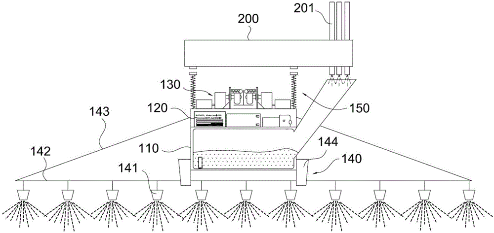 Full-width-type sprinkling irrigation system for greenhouse