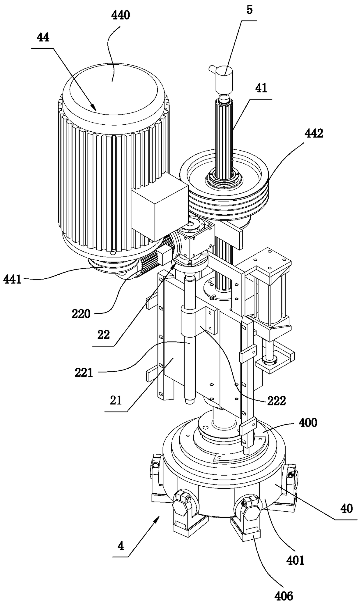 Grinding and polishing mechanism of a stone mill