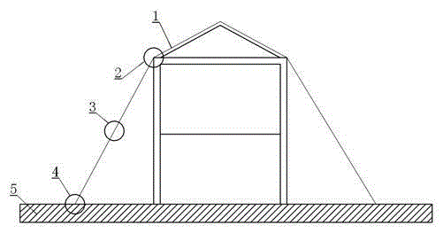 Windproof reinforcing structure used for temporary board houses on soil