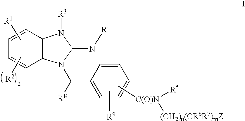 Cyclic guanidines, compositions containing such compounds and methods of use