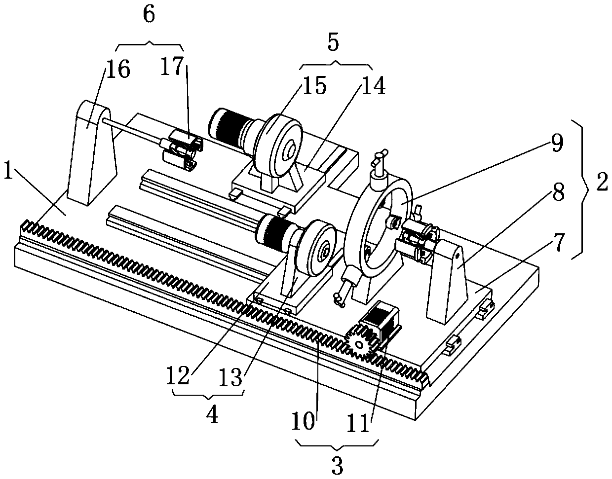 Grinding and fixing device for mechanical parts