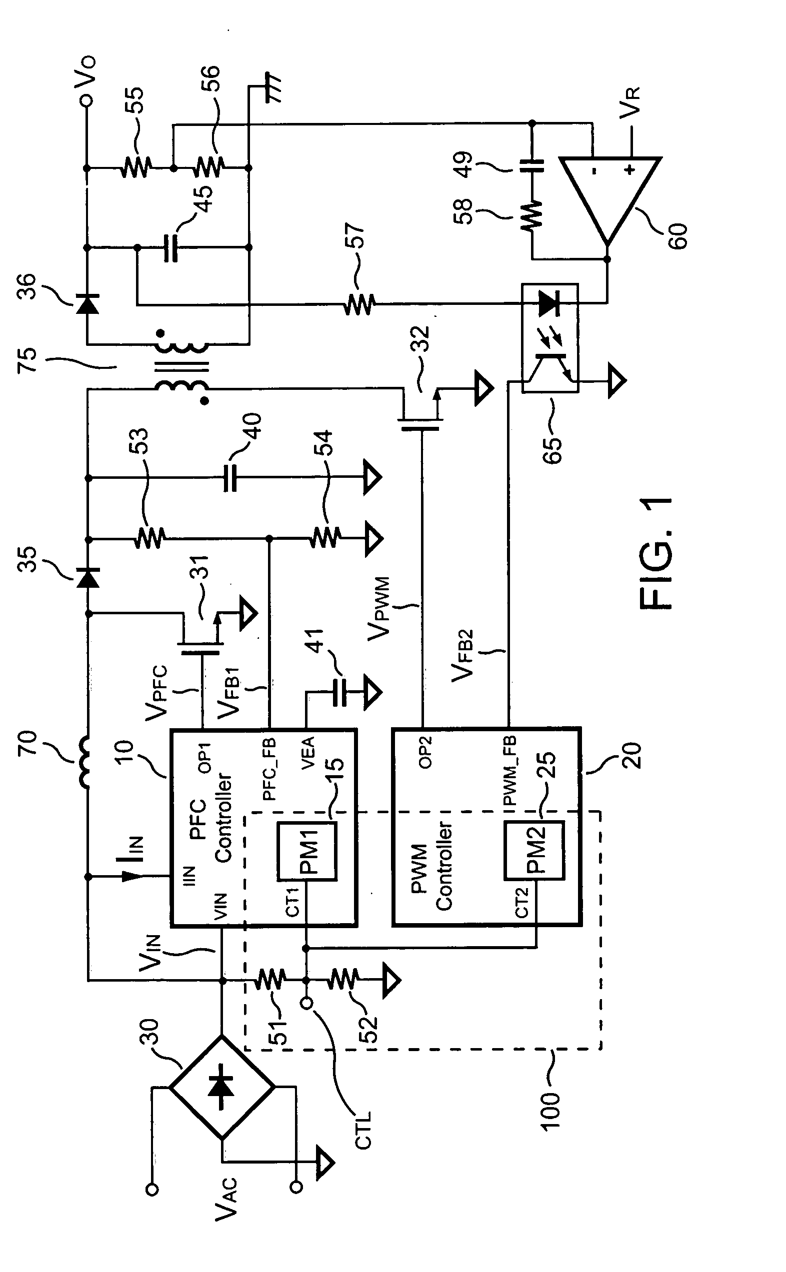 Apparatus for reducing the power consumption of a PFC-PWM power converter