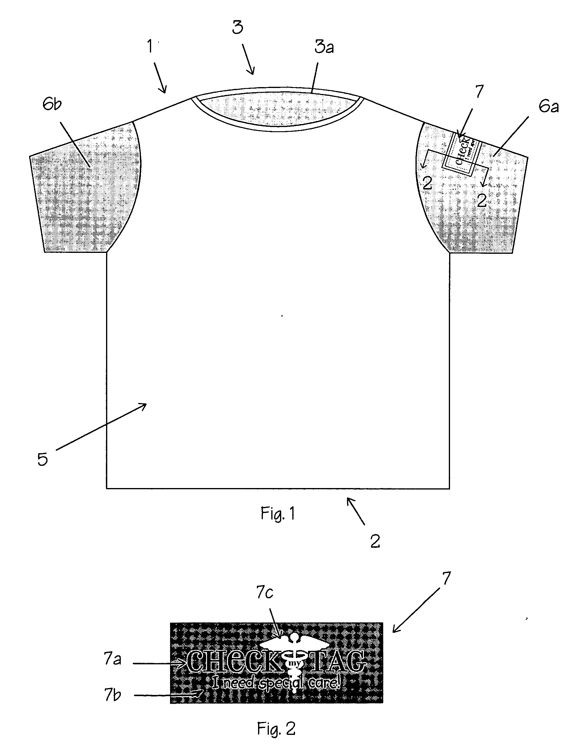 Garment with discrete medical tags