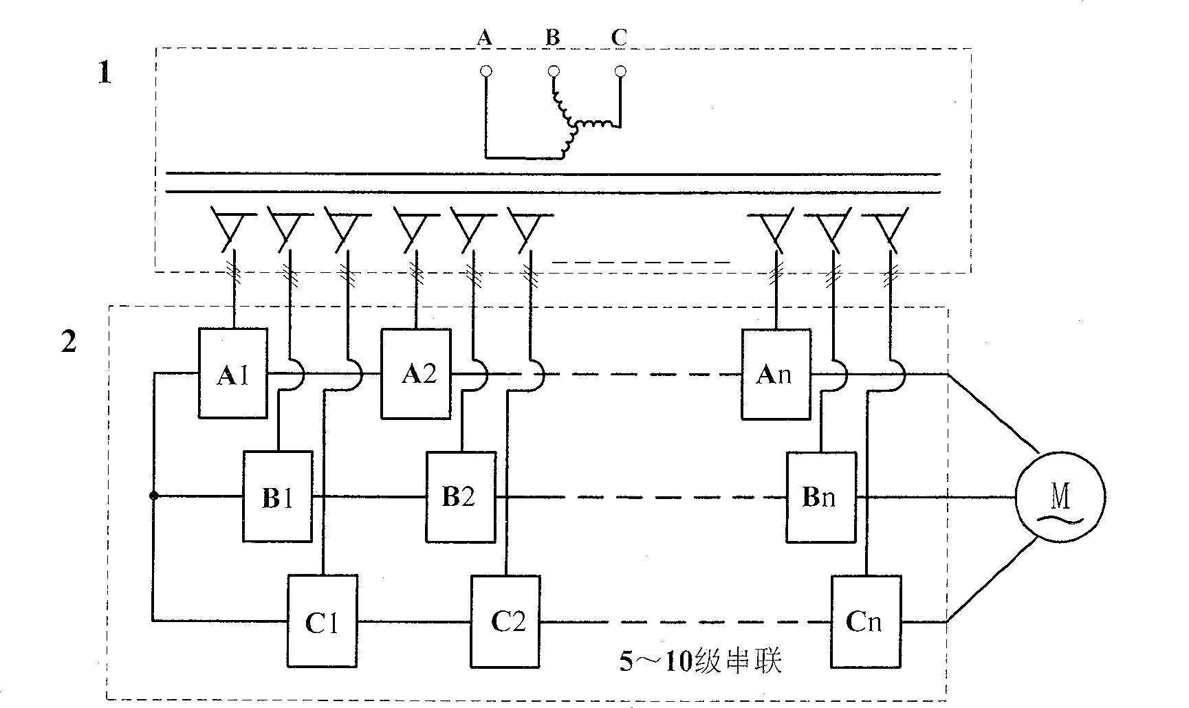 Multi-level frequency conversion driving apparatus with energy conservation unit