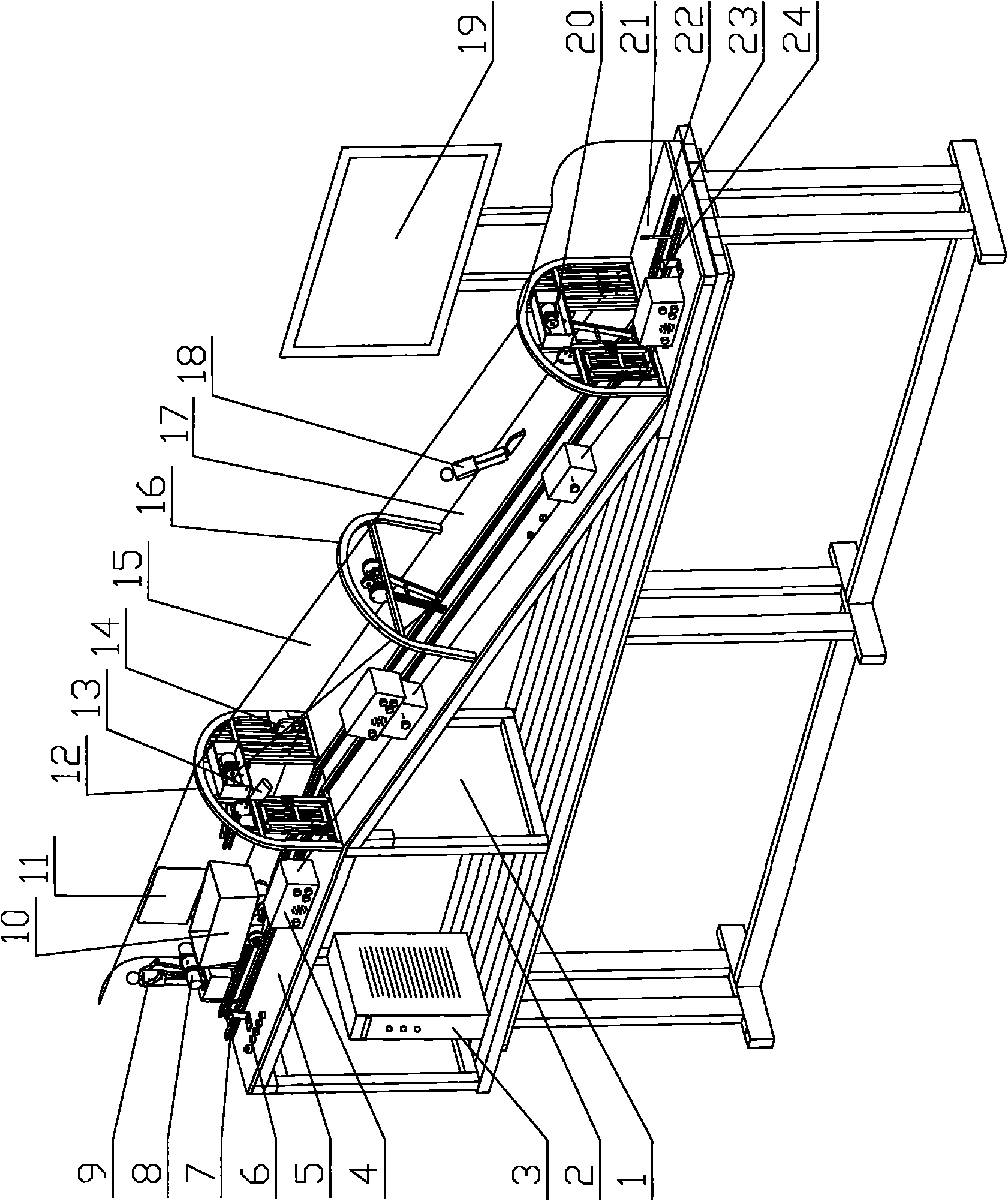 Inclined shaft (roadway) transportation human-oriented safety monitoring and training system in mining area and manufacturing method