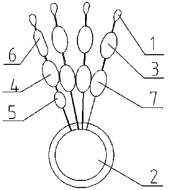 Fishing seven-star buoy or space bean lead wire handle structure and process