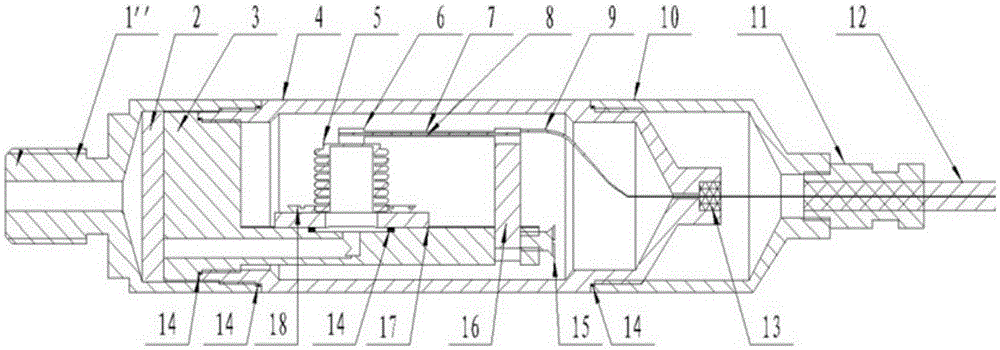 Fiber Bragg grating pressure sensor capable of monitoring positive and negative pressure and testing method