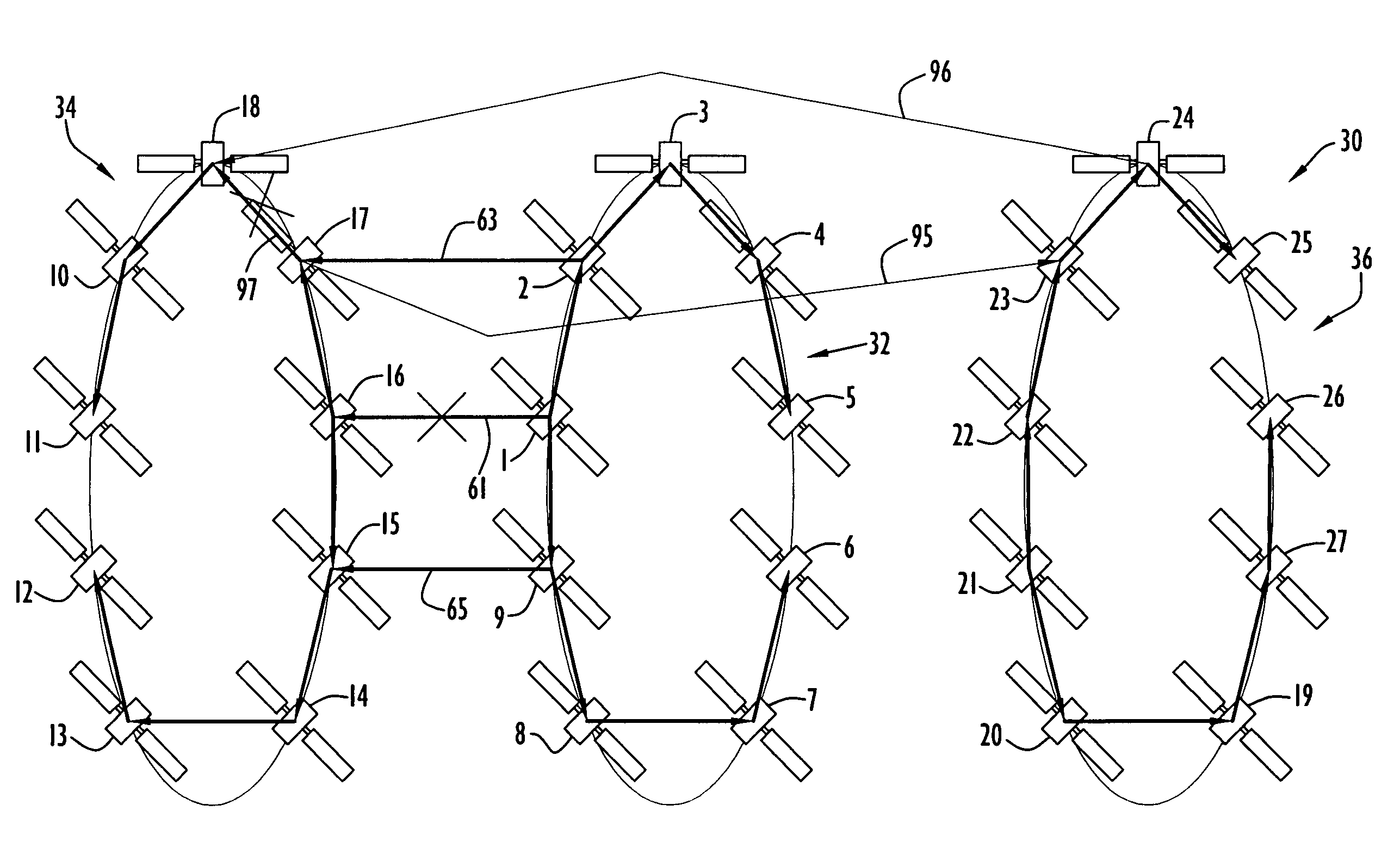 Method and apparatus for multicast packet distribution in a satellite constellation network