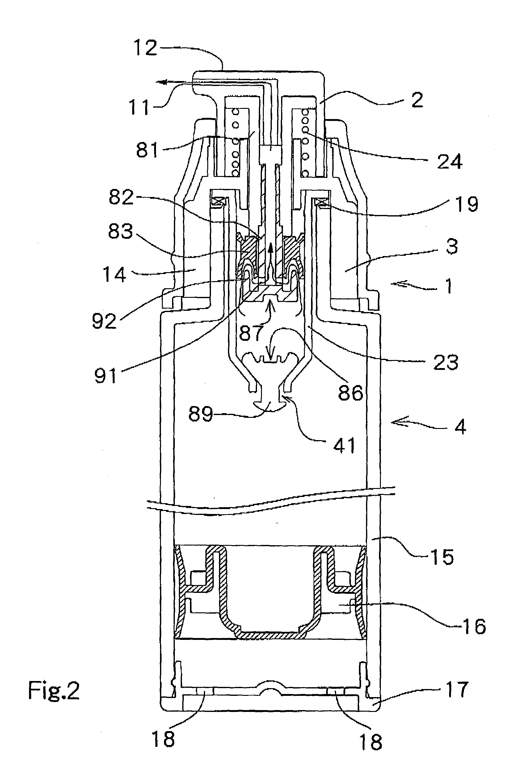 Cylinder and valve structures for liquid-dispensing containers