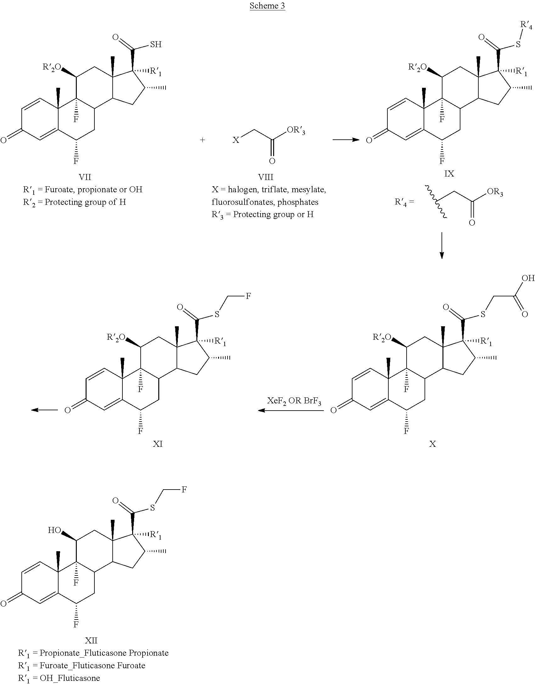Method for the Production of Fluoromethyl Esters of Androstan-17 beta Carboxylic Acids