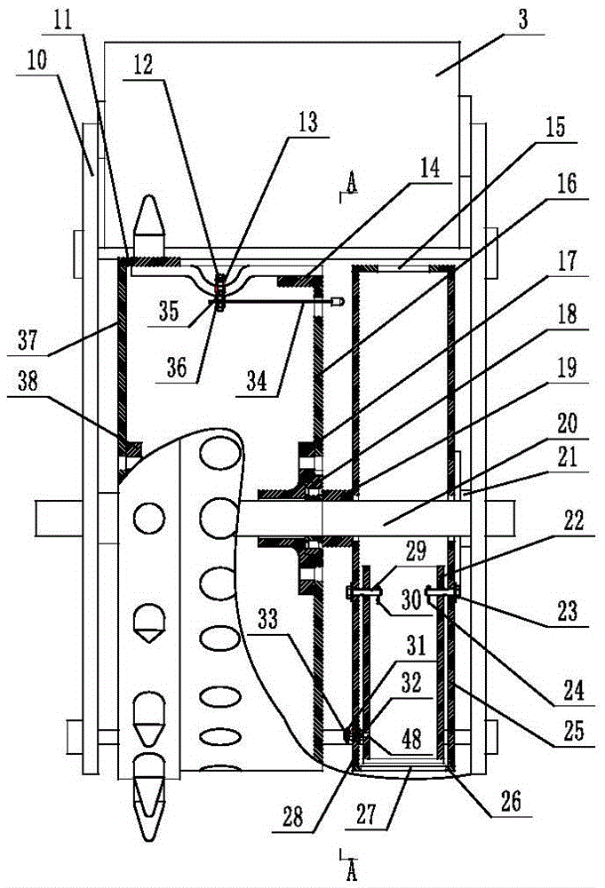 Double-wheel-disc-type potato miss-seeding reseeding seeder