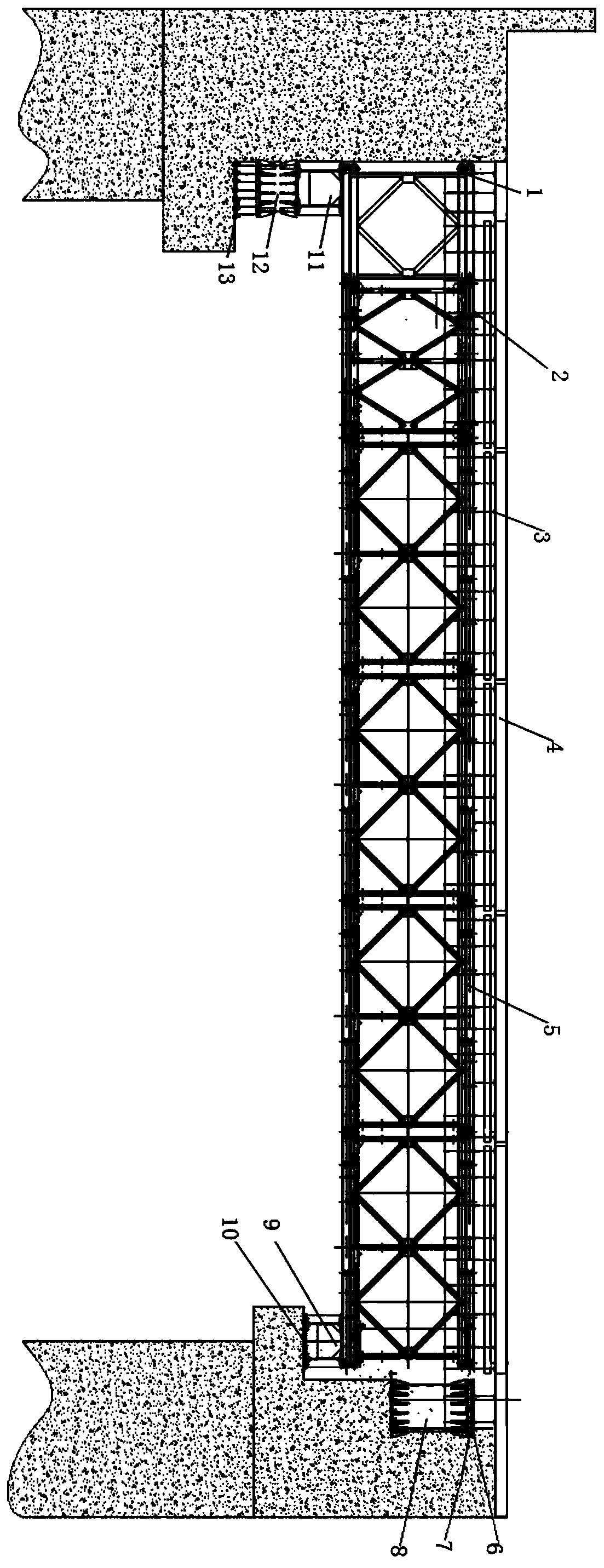 Gantry crane combined beam device and installation method