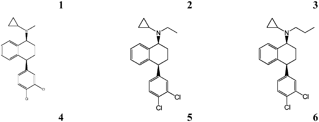 New sertraline analogue, preparation method and applications thereof