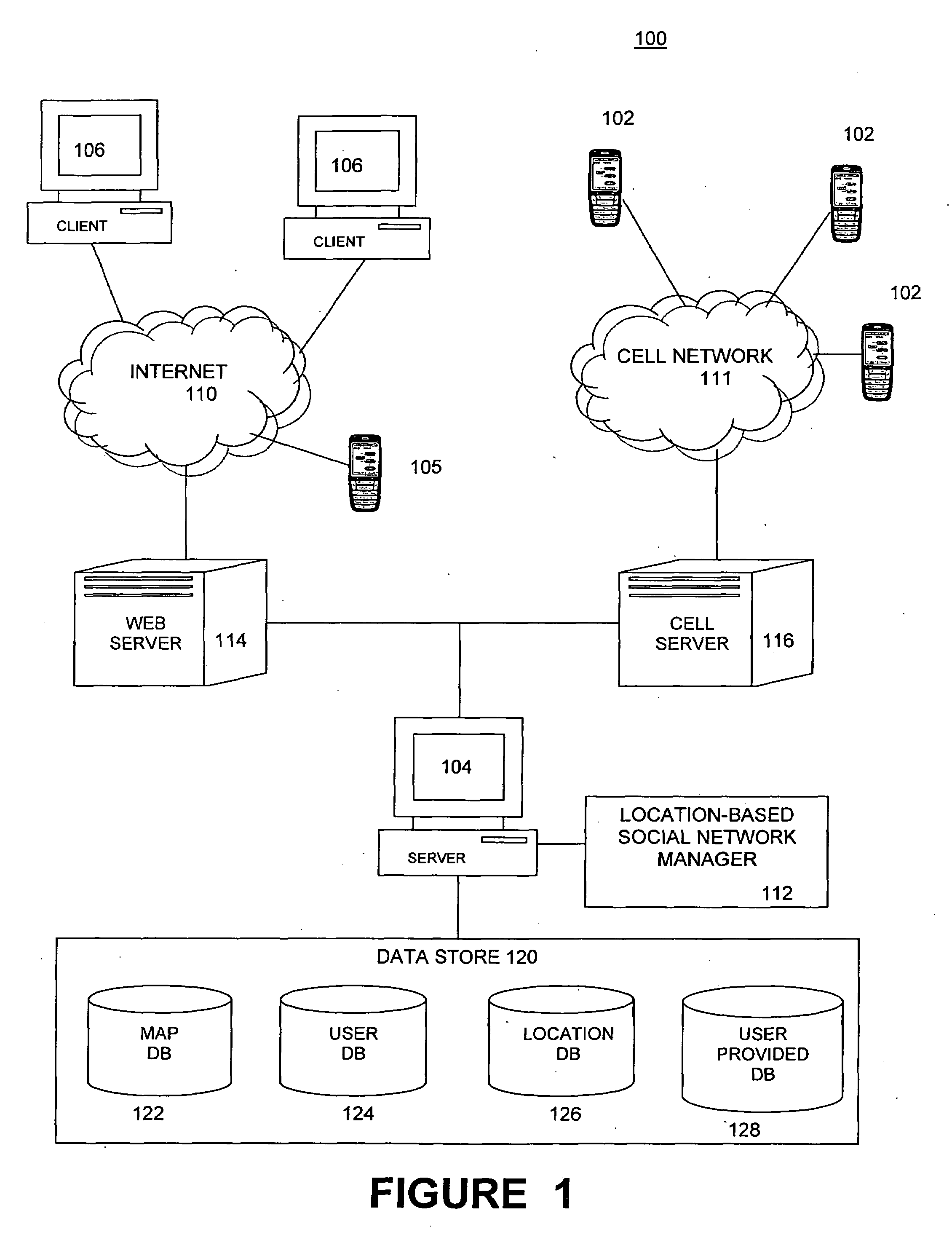 Message transmission system for users of location-aware mobile communication devices in a local area network