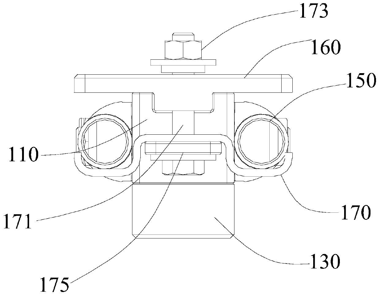 Multi-point centralized grounding device and multi-point centralized grounding system