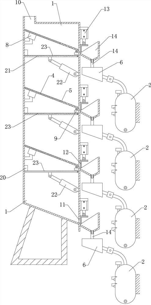 Material detection alarm device for pyrolytic carbon black screening and drying process