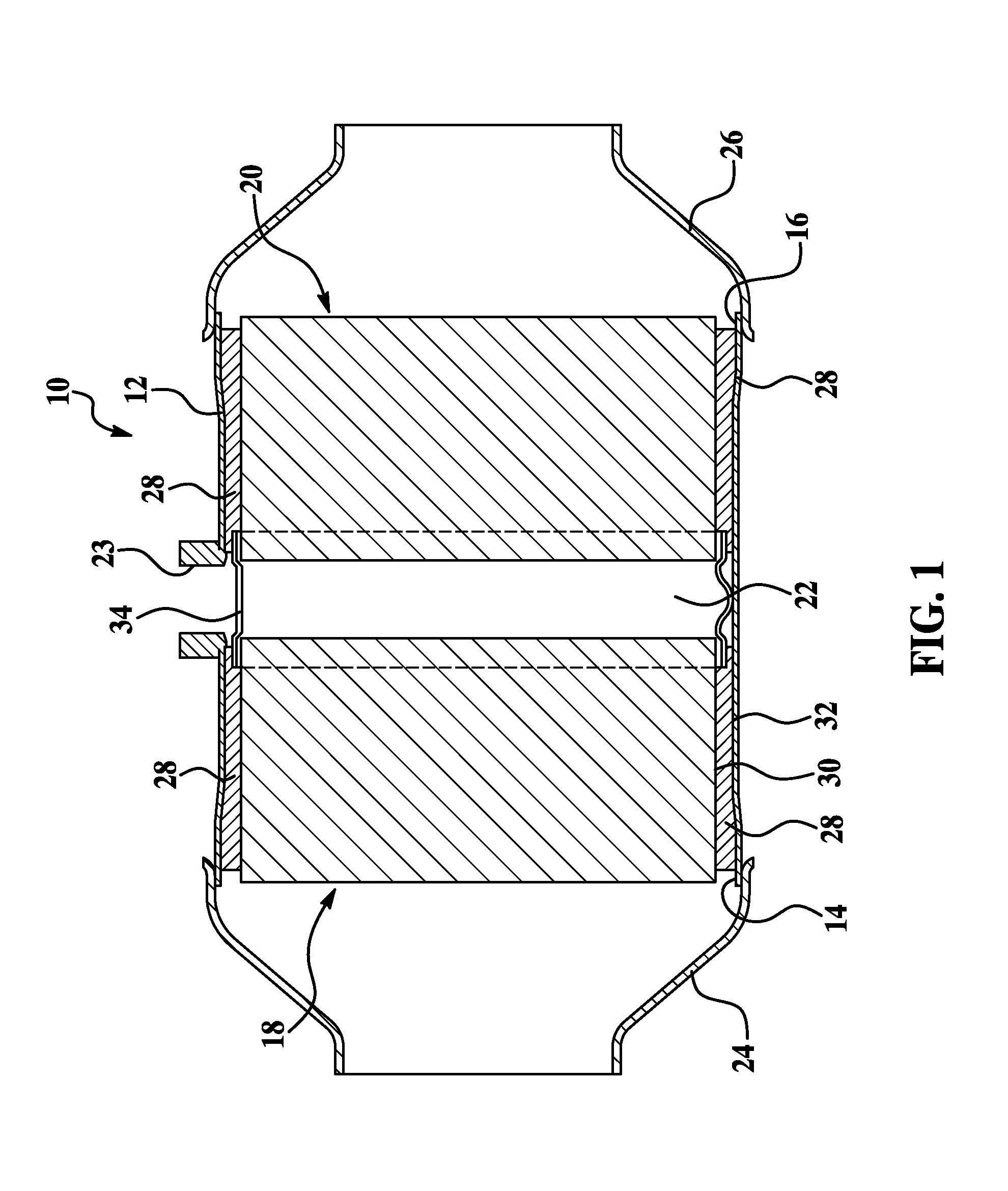 Exhaust treatment device with sensor and method of making