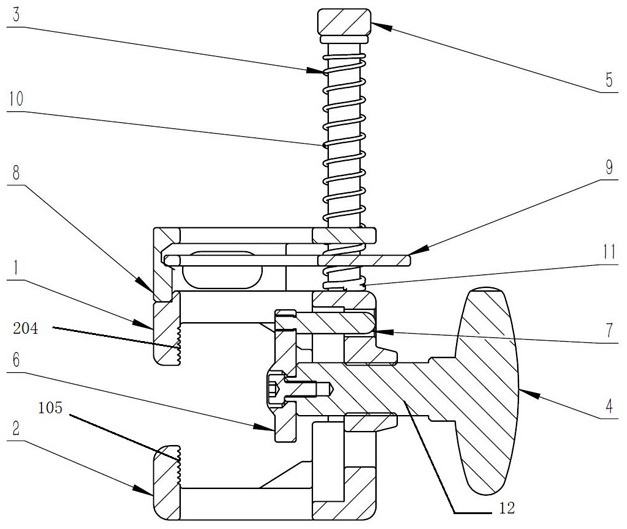 Quick mounting clamp for side guide rail of operating bed