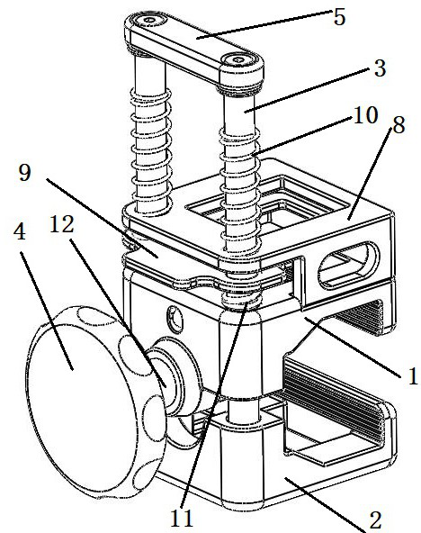 Quick mounting clamp for side guide rail of operating bed