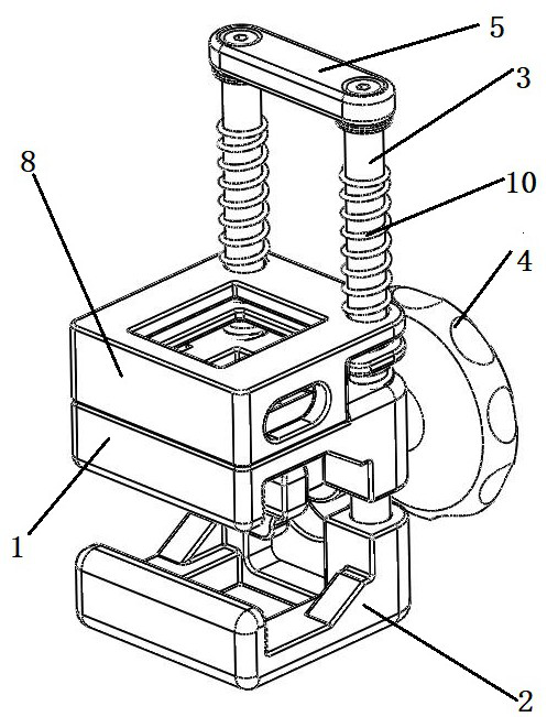 Quick mounting clamp for side guide rail of operating bed