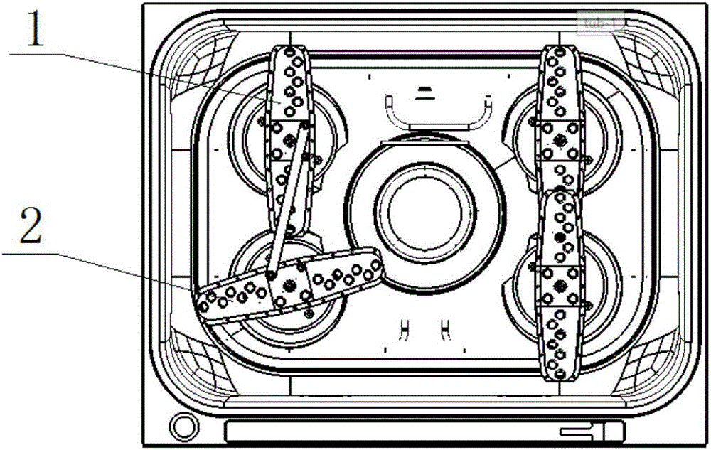 Spraying devices for dish washing machine