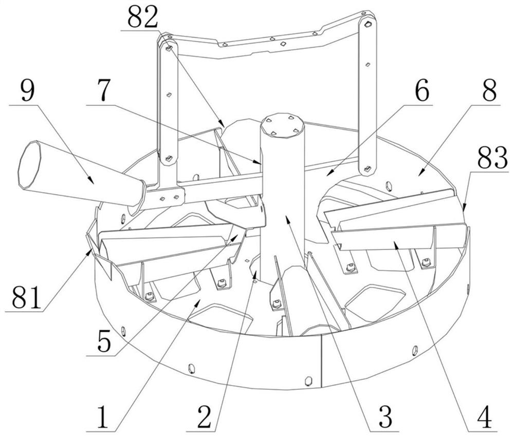 Cone tube rotary table feeding limiting mechanism
