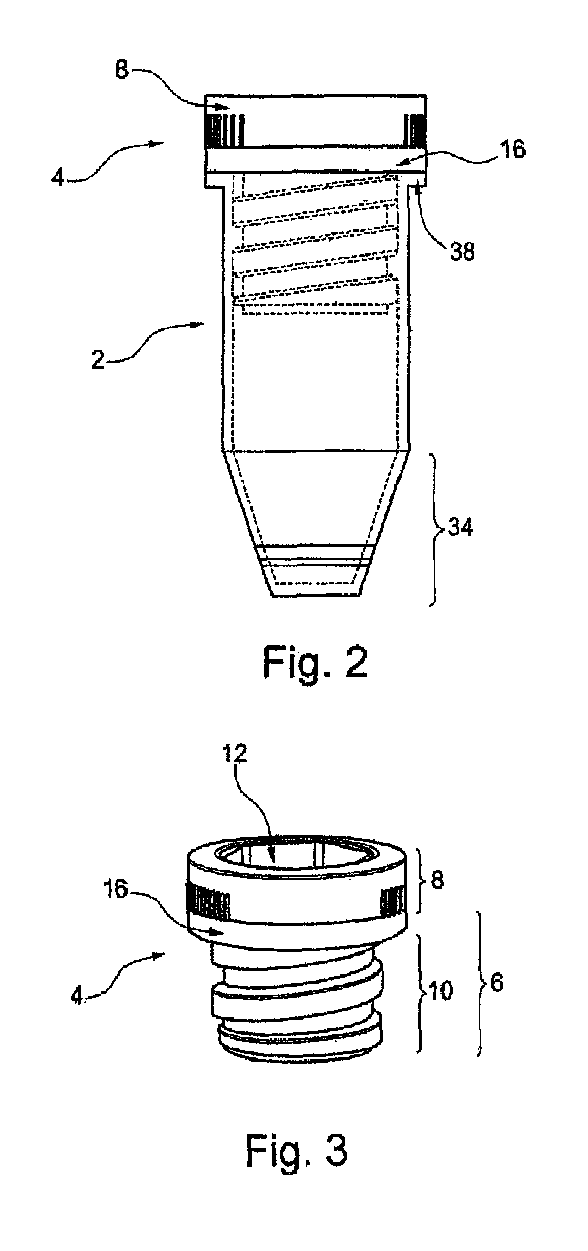 Threaded tube and threaded lid for biomaterial