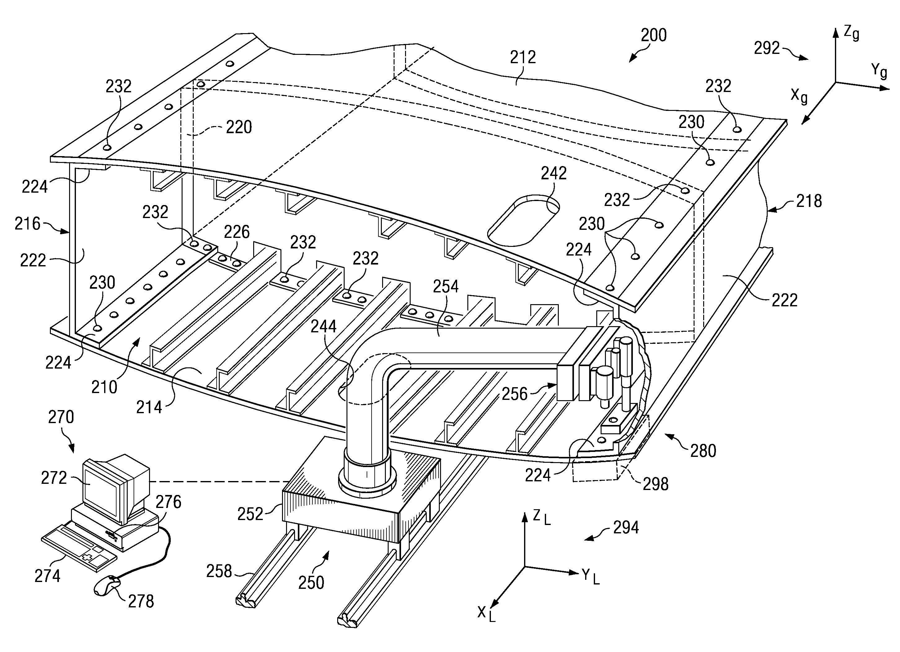 Robot-deployed assembly tool and method for installing fasteners in aircraft structures