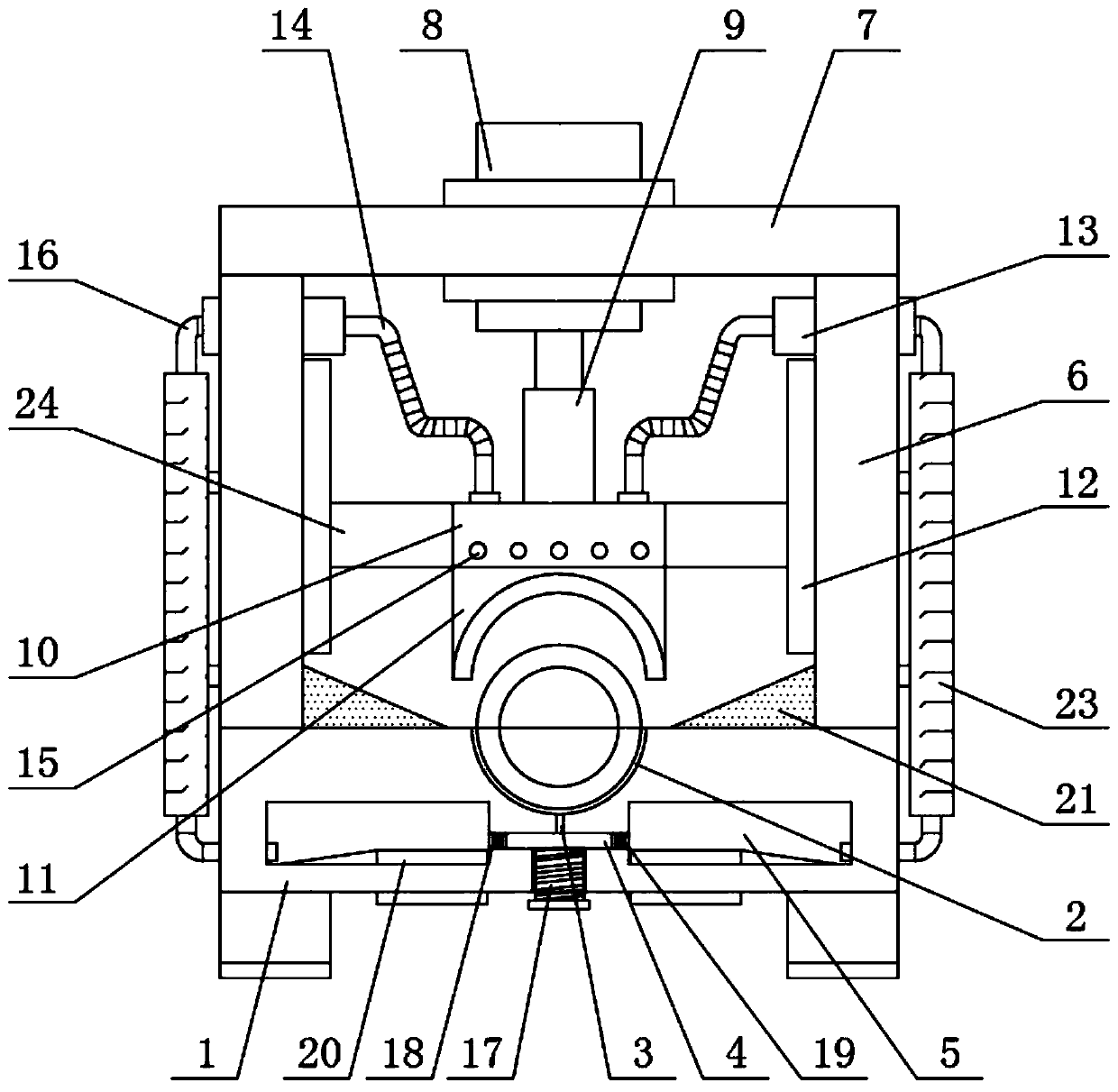 Steel pipe cutting device for bridge construction