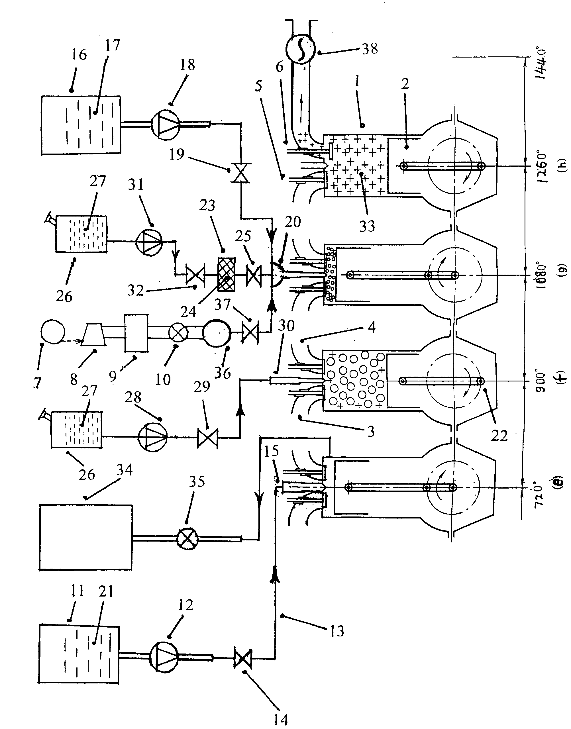 Super eight-stroke huge-power high-energy-saving ultralow-emission engine master device