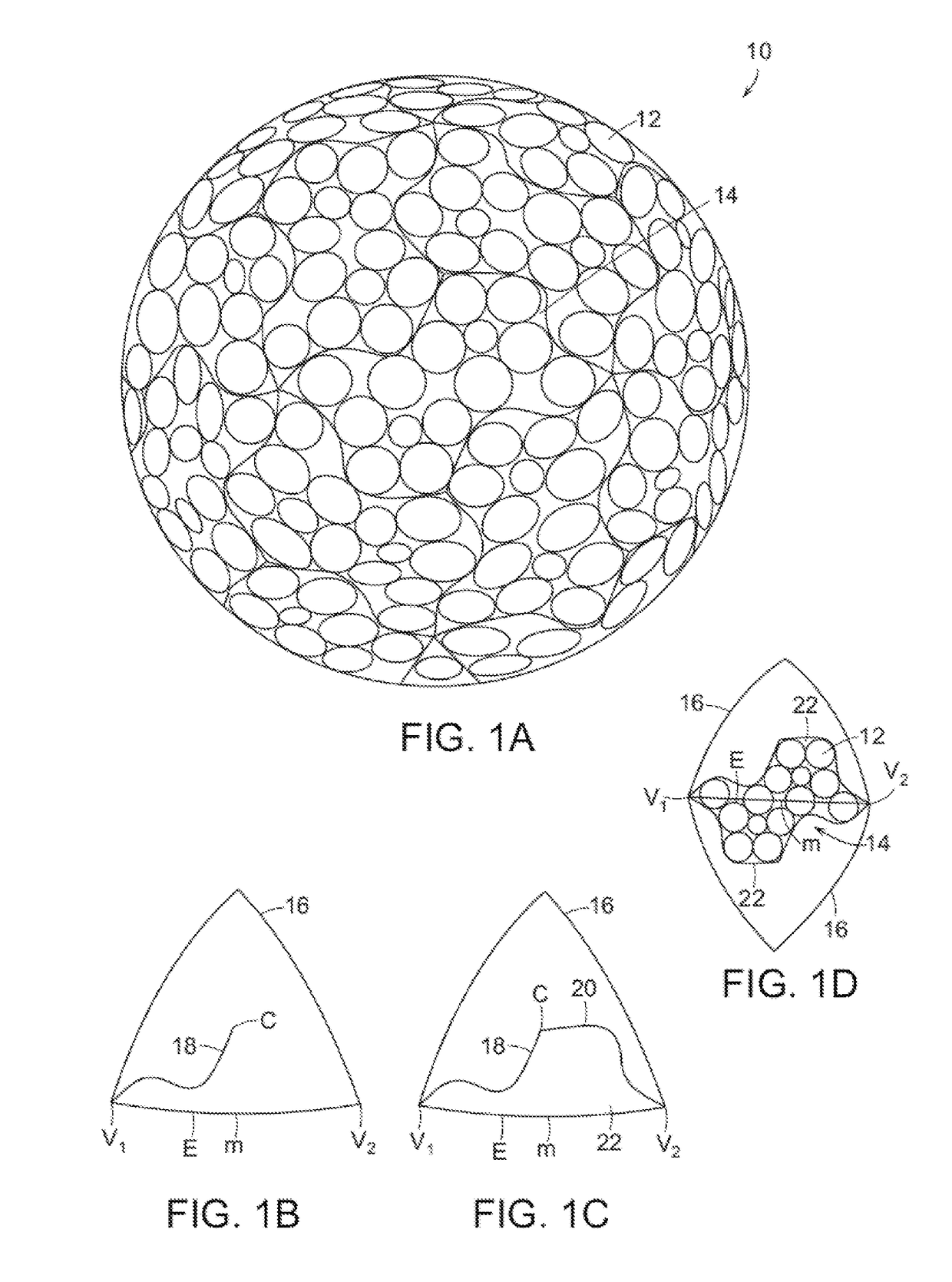 Dimple patterns for golf balls