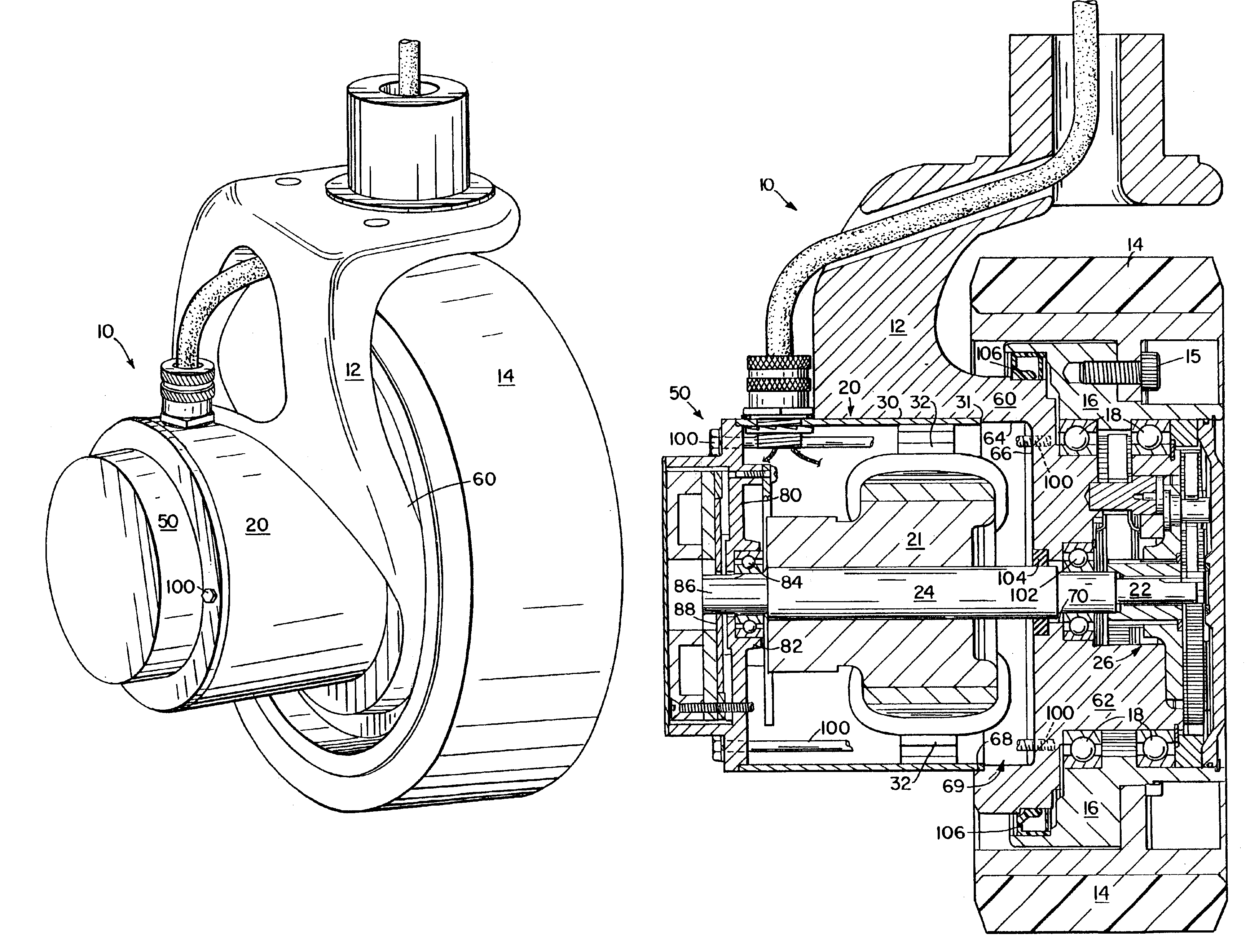 Wheel assembly including a DC motor mounted within the HUB and drive connected to the wheel