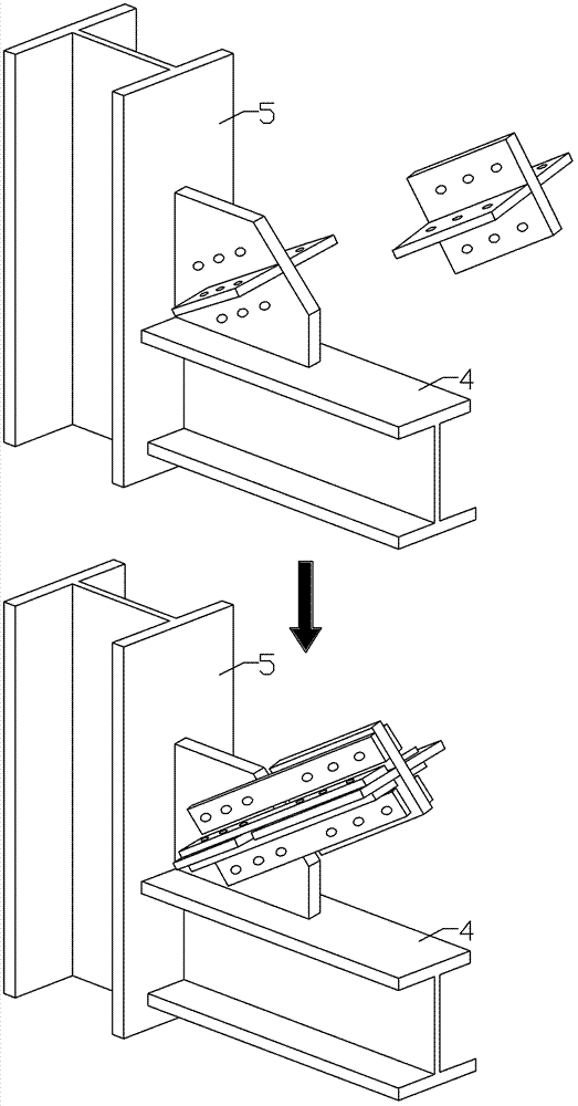 End part local elongation type anti-buckling support-beam-column connecting node
