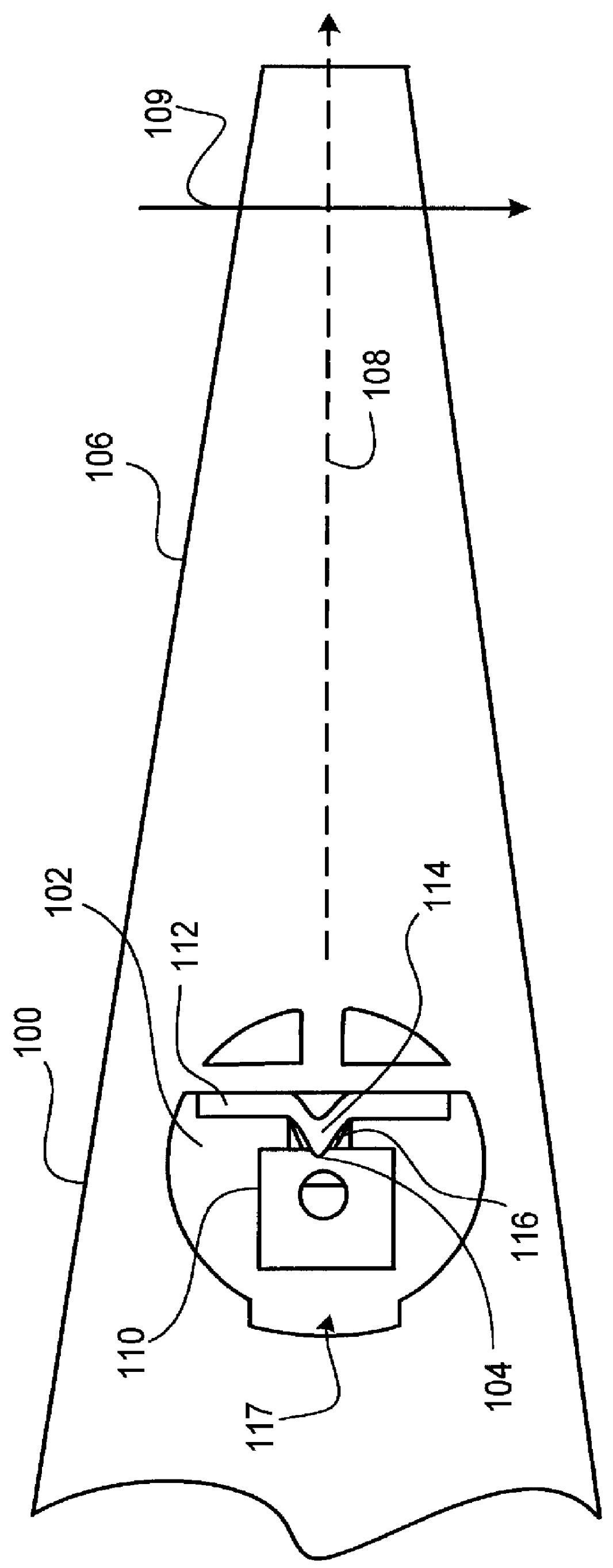 Disk drive having a pivot assembly which defines a knife edge facing in a direction perpendicular to the longitudinal axis of an actuator arm