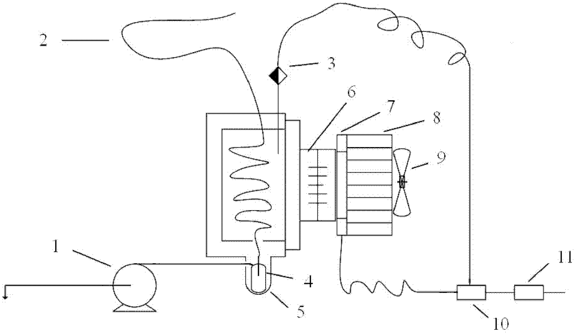 Semiconductor refrigeration sampling device for ceiling test