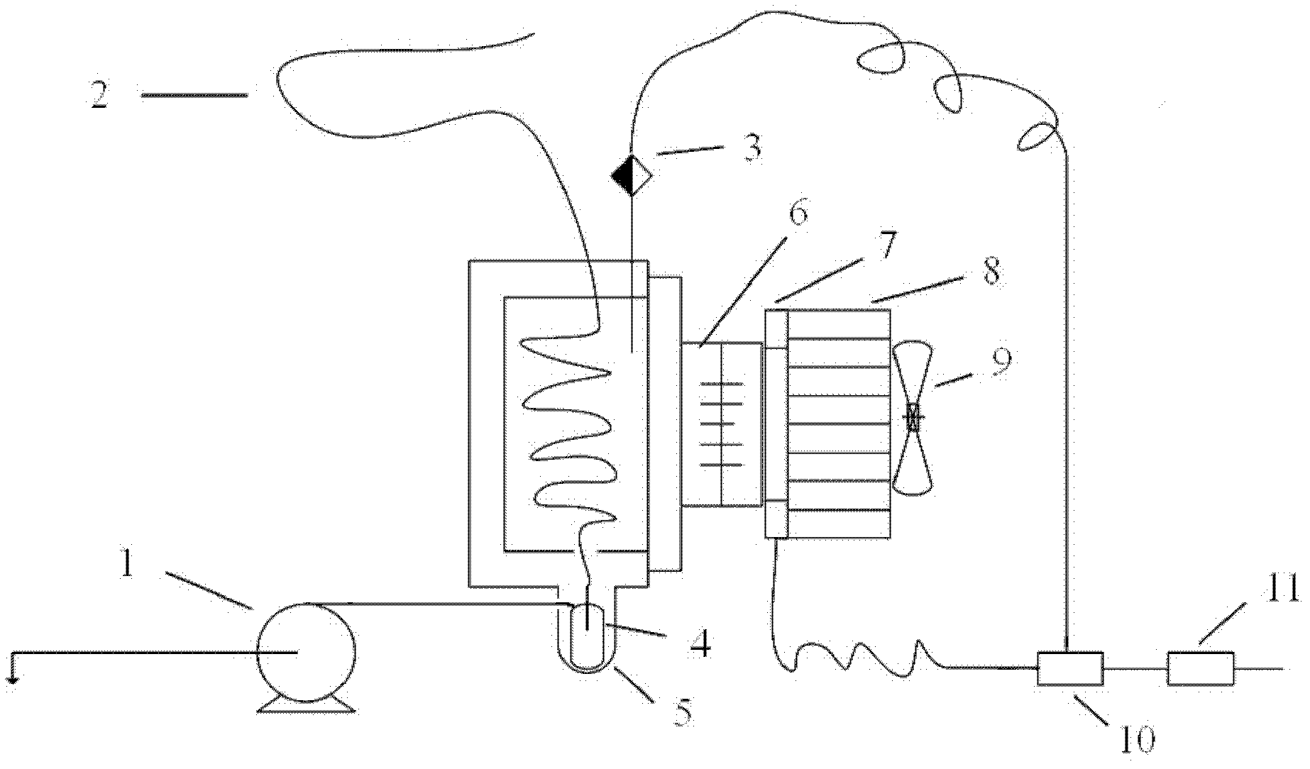 Semiconductor refrigeration sampling device for ceiling test