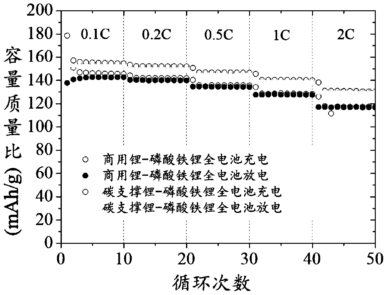Method for preparing lithium metal battery negative electrode supported by carbon/tin composite substrate